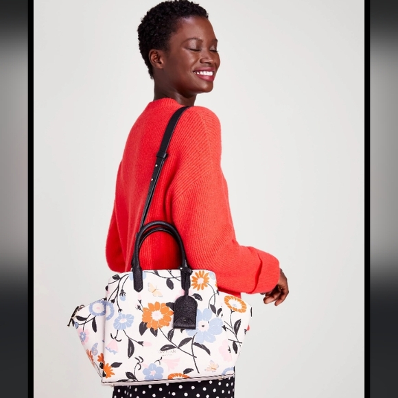 Kate Spade- Avenue Floral Garden Medium Satchel (Multicolor 🩵🩷) - Picture 6 of 15